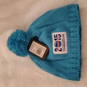 NWT Official 2015 pom beanie in turquoise